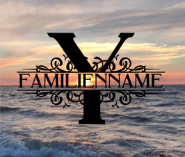 Monogramm Y mit Familiennamen 10cm x 16cm