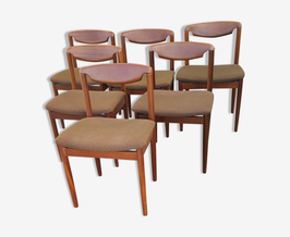 Série de 6 chaises en teck vers 1960