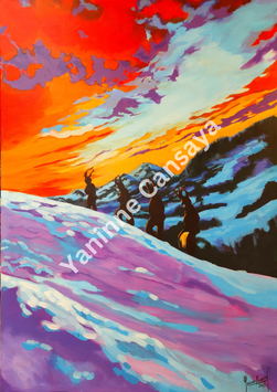 "THE WAY TO THE MOUNTAINS" acrylic on canvas 70 x 100cm