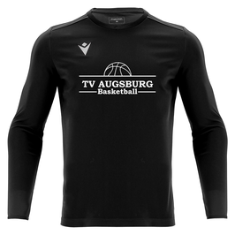 TV Augsburg Shootingshirt schwarz langarm mit Basketball Logo und Wunschname