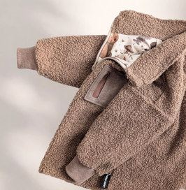 Teddy Jacke kleiner Bär braun/hellbeige 86