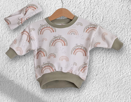 Newborn Sweater "BE THE rainbow" 56 mit Haarband