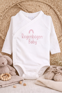 Body  Regenbogen Baby rosa silberglitzer/schwarz/gold