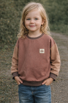 Oversized Sweater Rainbow mit Haargummi claypink/peach/mauve 110