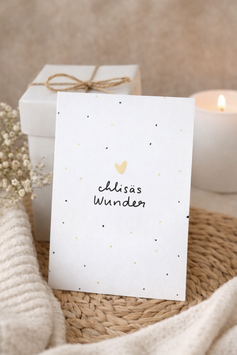 Karte "chlisäs Wunder" Gold Herz