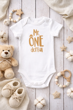 Birthday- Body  Mr. ONEderful - gold auf weiss