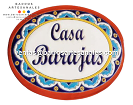 Placa Domiciliaria Realzada Capricho plaza Terracota Ovalada