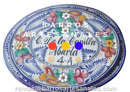 Placa Domiciliaria de Talavera Personalizada Ovalada Mod: 109