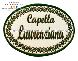 Placa Domiciliaria Realzada Anillos Verde Ovalada