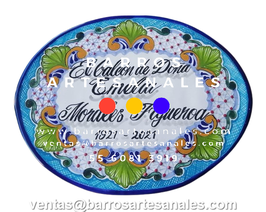 Placa Domiciliaria de Talavera Personalizada Ovalada Mod: 103