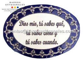 Placa Domiciliaria Realzada Juliana Azul Ovalada
