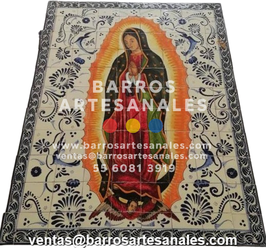Virgen de Guadalupe Pintada 100% a mano en Azulejo Talavera de 10x10 MODELO-103