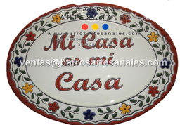 Placa Domiciliaria Realzada Bouquet Plaza Terracota Ovalada
