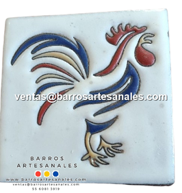 RWBA959: Azulejo Talavera  Realzado Especial Pintado a Mano.
