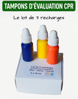 Recharges d'encre (lot des 3 couleurs Bleu - Jaune - Orange)