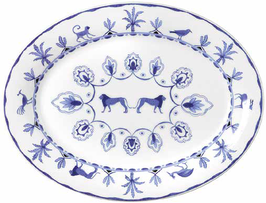 Sultan's Garden Blue Misc Oval Tray 36.5 x 27.5cm, IMBALLO DA 6 PEZZI, 82124AND0322