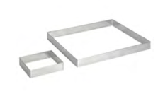 PASTICCERIA INOX FORMA QUADRATA PER TORTE , 20 x 20 x H 2 cm ,  sp 1 mm , confezione 1 pz .