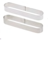 PASTICCERIA INOX FORME OBLUNGHE  ,  14,5 x 3,5 x H 2 cm , sp 1 mm , confezione 1 pz .