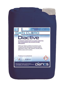 DIACTIVE , Detergente alcalino clorattivo non schiumogeno , TANICA 5KG , CONFEZIONE DA 4 TANICHE.