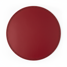 TOVAGLIA IN VERA PELLE + INTERNO ABS RIGIDO + BASE ANTISCIVOLO COLORE ROSSO, 1PZ.