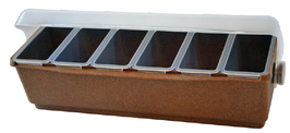 CONDIMENT HOLDER DEL.6 PINTS WOOD/PORTA CONDIMENTI 6 VASCHE REF