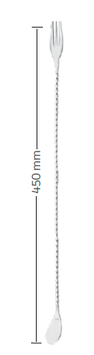 BAR SPOON TRIDENT TWIST 45 CM./CUCCHIAIO CON FORCHET IN ACCIAIO