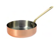CASSERUOLA BASSA SENZA COPERCHIO INOCUIVRE RAME VIP MANICATURA OTTONE , Ø 20 x H 6 cm , confezione da 1 pz.