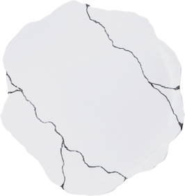 COPPA ROTTA 25CM BIANCO LUCIDO KINTSUGI ARGENTO