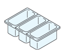 BACINELLA GASTRONORM POLICARBONATO 1/3, 32,5 X 17 CM