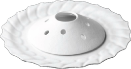 CONO FORATO PATANEGRA 5MM+PIATTO "RE SOLE" BIANCO MURANO MAT cm 30