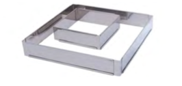 PASTICCERIA INOX FORME QUADRATA ESTENSIBILE , 16 x 16 x H 5 cm ,  confezione 1 pz .