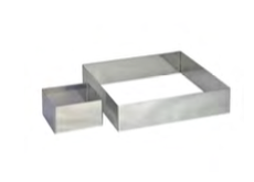 PASTICCERIA INOX FORMA QUADRATA PER TORTE , 24 x 24 x H 4,5 cm , confezione 1 pz .