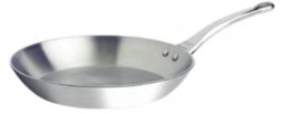 PADELLA INOX,  Ø 20 cm , H 4 cm , sp mm 2,7 , Ø fondo 17 cm , scatola da 1 pz.