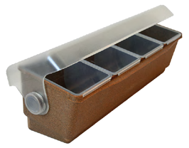 CONDIMENT HOLDER DEL.4 PINTS WOOD/PORTA CONDIMENTI 4 VASCHE REF