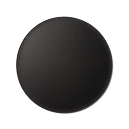 TOVAGLIA IN VERA PELLE + INTERNO ABS RIGIDO + BASE ANTISCIVOLO COLORE NERO, 1PZ.