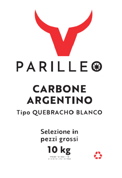 CARBONE QUEBRACHO SELEZIONATO A PEZZI GROSSI LENTA ESSICCAZIONE ALTO AROMA 10KG
