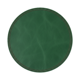TOVAGLIA IN VERA PELLE + INTERNO ABS RIGIDO + BASE ANTISCIVOLO COLORE VERDE FORESTA, 1PZ.