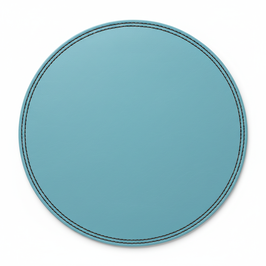 TOVAGLIA IN VERA PELLE + INTERNO ABS RIGIDO + BASE ANTISCIVOLO COLORE AZZURRO, 1PZ.