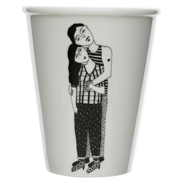 Illustrierter Keramik Becher HUGGING (Helen B)