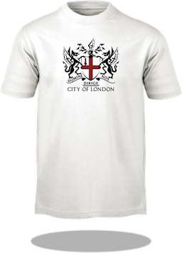 T-Shirt Wappen City of London Coat of Arms Weiss/schwarz/Rot