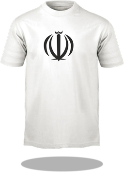 T-Shirt Wappen Iran weiß/schwarz