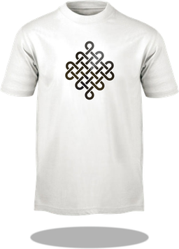 T-Shirt Keltischer Knoten (länglich) weiss/schwarz