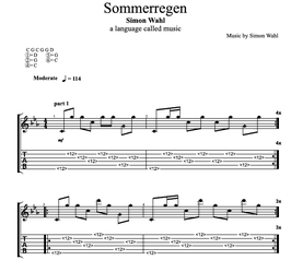 "Sommerregen" Noten (+TABs)