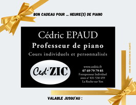 Carte cadeau pour découvrir le piano ou la basse électrique !