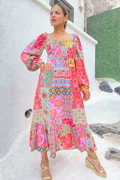 Vestido midi estampado - RIK018