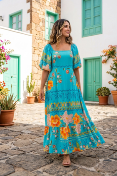 Vestido largo "Lajares" - RIK067C