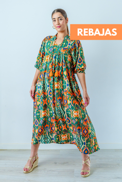 Vestido midi IKAT - RIK004B
