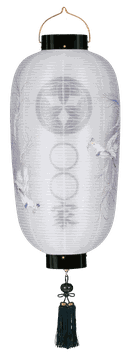 盆提灯 門提灯 長 絹二重 舞飛鳳 蓮水 電気コード式（K4216）