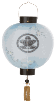 盆提灯 門提灯 丸 絹二重 涼菊 尺五丸 15号 電池式LED（K8523L）