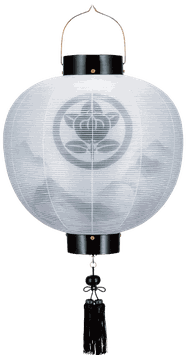 盆提灯 門提灯 丸 絹二重 山水 尺三丸 13号 電池式LED（K4348L）